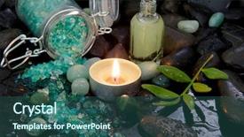  Presentation with salt - Colorful slide deck enhanced with naturopathy - green bath salt and massage backdrop and a ocean colored foreground