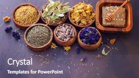 Presentation with alternative medicine - Amazing PPT theme having naturopathy - natural alternative herbal medicine backdrop and a gray colored foreground
