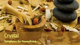  Presentation with traditional medicine medicine - Slide set with naturopathy - tea for traditional chinese medicine background and a tawny brown colored foreground