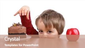  Presentation with healthy eating - Amazing slide deck having healthy or unhealthy eating little backdrop and a coral colored foreground