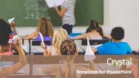  Presentation with paper planes - Amazing presentation theme having multiple intelligence - school kids with paper planes backdrop and a coral colored foreground