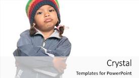  Presentation with hip hop - Audience pleasing PPT theme consisting of naughty baby - little multiracial girl backdrop and a white colored foreground