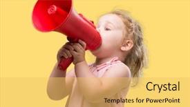  Presentation with pediatrics toddler - Beautiful slide set featuring naughty baby - lovely blonde toddler shouting backdrop and a  colored foreground