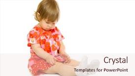  Presentation with baby toy - Cool new presentation with naughty baby - small girl in red dress backdrop and a  colored foreground