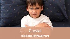  Presentation with naughty boy - Beautiful PPT theme featuring naughty boy in white t backdrop and a coral colored foreground