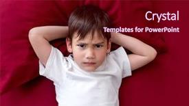  Presentation with naughty boy - Colorful slides enhanced with naughty boy in white t backdrop and a wine colored foreground