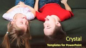  Presentation with teasing - Audience pleasing presentation design consisting of naughty child - brother and sister wearing casual backdrop and a wine colored foreground