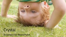  Presentation with stand - PPT theme enhanced with naughty child - happy little boy stand background and a  colored foreground