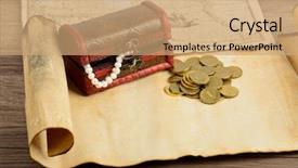  Presentation with nautical map - Amazing slide set having nautical chart - treasure map chest and coins backdrop and a coral colored foreground