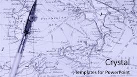  Presentation with nautical map - Cool new presentation theme with nautical chart - vintage 1907 copyright-expired map showing backdrop and a light blue colored foreground