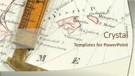  Presentation with map vintage - Presentation design enhanced with nautical chart - vintage 1907 copyright-expired map showing background and a cream colored foreground