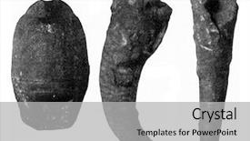  Presentation with fossil - Slide deck with nautiloids fossils of the upper background and a light gray colored foreground