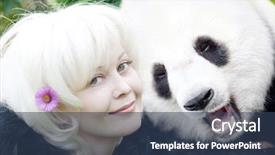  Presentation with black woman at gas station - Presentation theme featuring nautre - blondy woman in clothes background and a ocean colored foreground