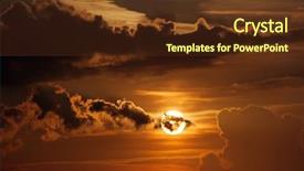  Presentation with clouds - Amazing presentation theme having nautre - glowing sunset with dark clouds backdrop and a  colored foreground
