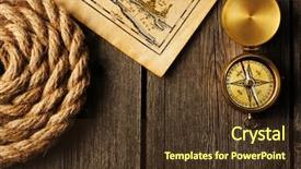  Presentation with compass map - Beautiful presentation theme featuring navagational tool - antique brass compass and rope backdrop and a tawny brown colored foreground