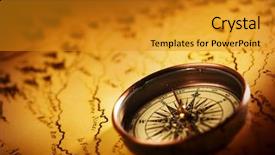  Presentation with old map - Audience pleasing slides consisting of navagational tool - close up view backdrop and a  colored foreground