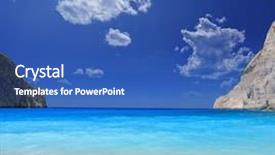  Presentation with islam famous mosque in turkish - PPT theme enhanced with navaggio beach on zante island background and a ocean colored foreground