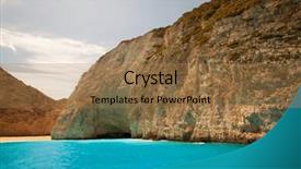  Presentation with zakynthos - Slide set consisting of navagio beach on zakynthos island greece summer day background and a coral colored foreground