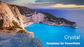  Presentation with sunset beach - Theme with navagio-beach-shipwreck-beach and a  colored foreground