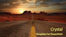 Presentation with landscape - Presentation design enhanced with mesir - beautiful monument valley landscape background and a tawny brown colored foreground