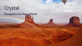  Presentation with rainbow over road - Colorful presentation theme enhanced with navajo usa the picturesque rainbow backdrop and a light blue colored foreground