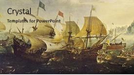  Presentation with reproduction - Slides with naval - aert anthonisz the battle background and a coral colored foreground