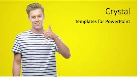  Presentation with one young man exercising handball - Cool new PPT layouts with naval - young handsome blond man wearing backdrop and a yellow colored foreground