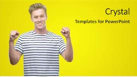  Presentation with one young man exercising handball - Slide deck enhanced with naval - young handsome blond man wearing background and a yellow colored foreground