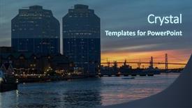  Presentation with nova scotia - Slides with ocean battleship - halifax nova scotia waterfront background and a ocean colored foreground