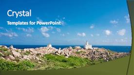  Presentation with lighthouse beacon - Audience pleasing slides consisting of naval - lighthouse of capo testa santa backdrop and a teal colored foreground