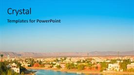  Presentation with heights - Colorful PPT theme enhanced with sea heights view backdrop and a cyan colored foreground