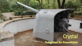  Presentation with naval - Cool new presentation theme with navy bases - naval cannon ww2monument in sebastopol backdrop and a violet colored foreground