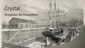  Presentation with antique france - Cool new theme with naval engineer - antique illustration of a careening backdrop and a light gray colored foreground