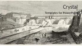  Presentation with paris france - Slides enhanced with naval engineer - imperial dock basin building background and a light gray colored foreground