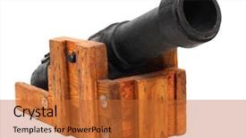  Presentation with middle ages - Audience pleasing presentation design consisting of naval gun from the middle backdrop and a red colored foreground