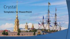  Presentation with naval - Amazing PPT theme having naval-parade-in-saint-petersburg backdrop and a light blue colored foreground