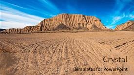  Presentation with journey - Presentation with navarre-bardenas-reales-the-area background and a coral colored foreground