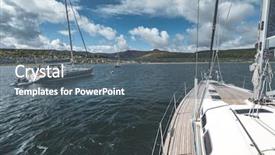  Presentation with sea water - PPT theme with navigating change - close-up view from the yacht background and a ocean colored foreground