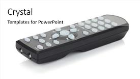  Presentation with navigating - Presentation theme with navigating change - remote control isolated on white background and a  colored foreground