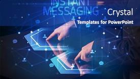  Presentation with instant messaging - Audience pleasing slide deck consisting of navigating-social-networking-with-instant backdrop and a ocean colored foreground