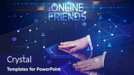  Presentation with navigating - Cool new theme with navigating-social-networking-with-online backdrop and a navy blue colored foreground