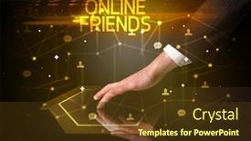  Presentation with social media - Cool new presentation theme with navigating-social-networking-with-online backdrop and a tawny brown colored foreground