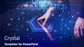  Presentation with navigating - PPT theme with navigating-social-networking-with-online background and a navy blue colored foreground