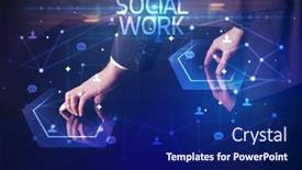  Presentation with navigating - Slide set enhanced with navigating-social-networking-with-social background and a navy blue colored foreground