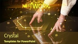  Presentation with navigating - PPT theme with navigating-social-networking-with-social background and a tawny brown colored foreground