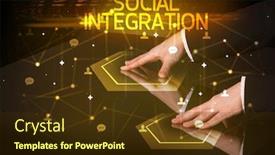  Presentation with navigating - Slide set enhanced with navigating-social-networking-with-social background and a tawny brown colored foreground