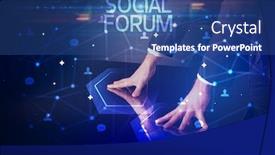  Presentation with navigating - Amazing slides having navigating-social-networking-with-social backdrop and a ocean colored foreground