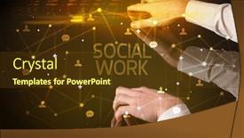  Presentation with navigating - Colorful presentation theme enhanced with navigating-social-networking-with-social backdrop and a tawny brown colored foreground