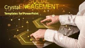  Presentation with social media - Amazing theme having navigating-social-networking-with-social backdrop and a tawny brown colored foreground