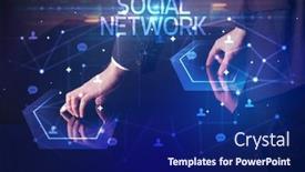  Presentation with navigating - Amazing slide set having navigating-social-networking-with-social backdrop and a navy blue colored foreground